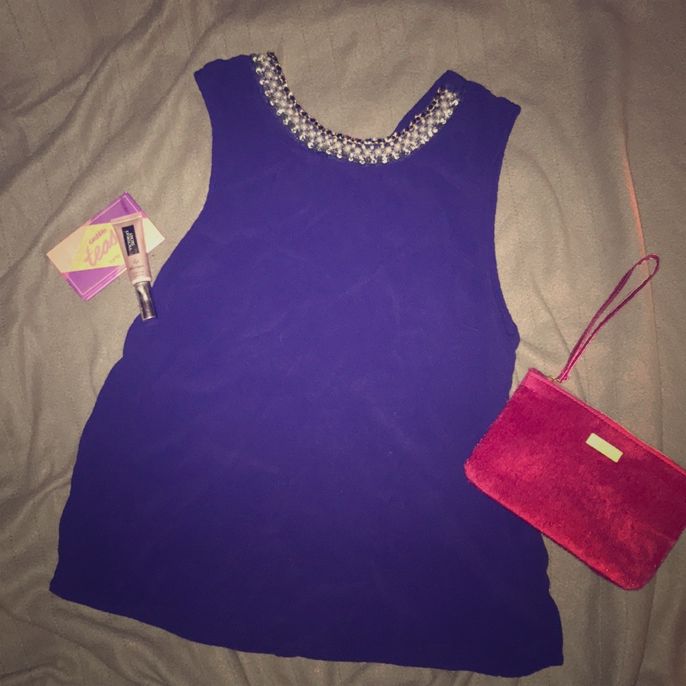 Purple beaded tank top